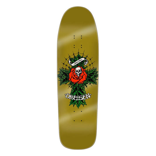 Santa Cruz 9.30" x 32.36" Dressen Rose Cross Two Shaped Skateboard Deck-5150 Skate Shop