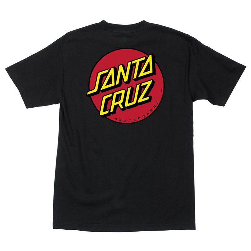 Santa Cruz Classic Dot Short Sleeve Heavyweight Mens Black T-Shirts 5150 Skate Shop
