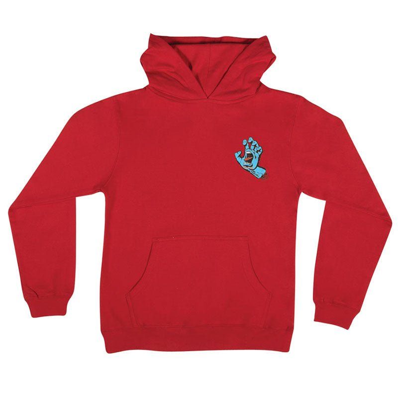 Santa Cruz Screaming Hand P/O Hooded Midweight Sweatshirt Youth Red 5150 Skate Shop