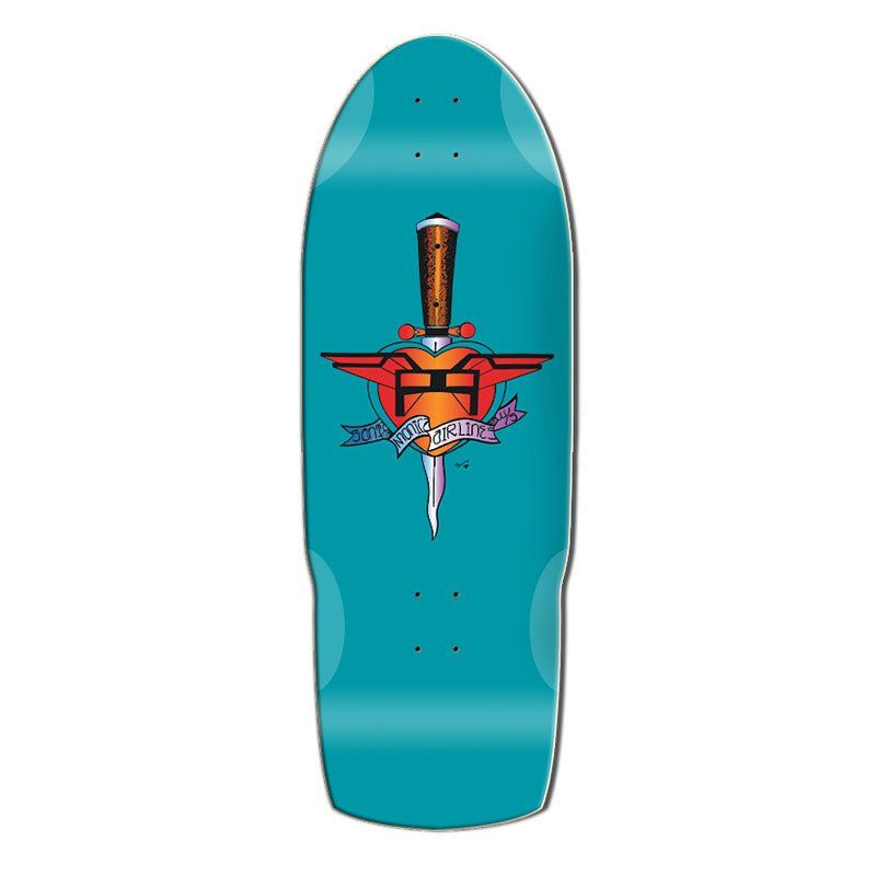 Santa Monica Airlines 10.5" x 31" Teal Dip Heart Attach (SMA) Skateboard Deck 5150 Skate Shop