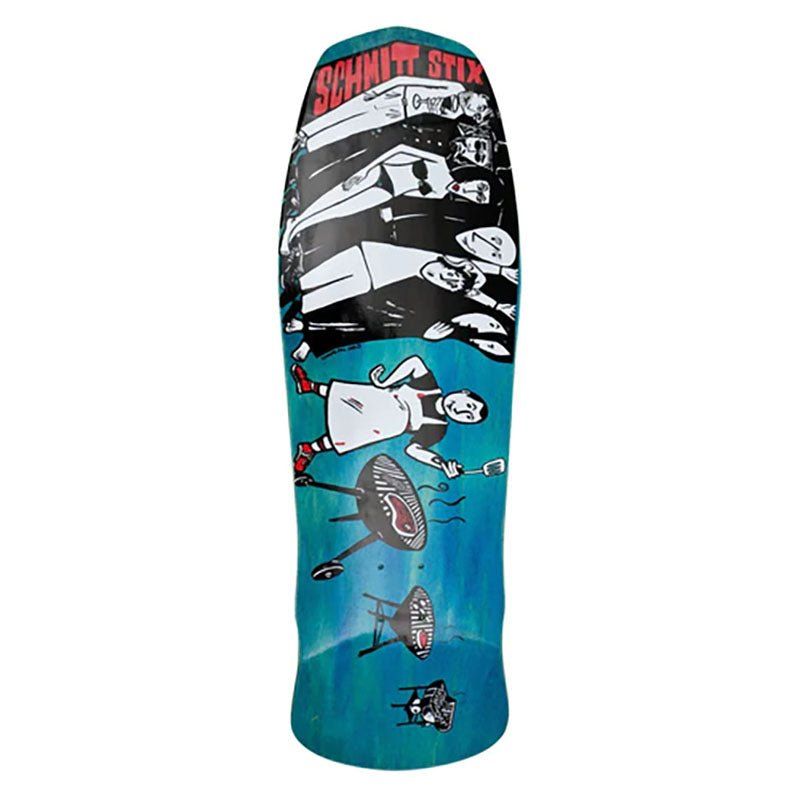 Schmitt Stix 10.125" x 31" Joe Lopes BBQ Modern Concave Blue Stain Skateboard Deck 5150 Skate Shop