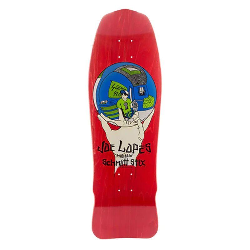 Schmitt Stix 10" x 30" Joe Lopes Crystal Ball Modern Concave RED STAIN Skateboard Deck 5150 Skate Shop