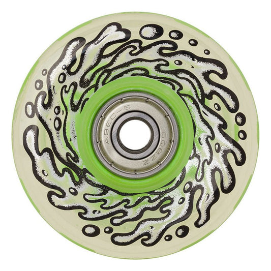 Slime Balls 60mm 78a Light Ups w/GREEN LED and bearings OG Slime Skateboard Wheels 4pk-5150 Skate Shop