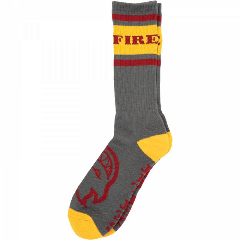 Spitfire Classic '87 Bighead CHAR/GOLD/DK.RED Crew Socks 5150 Skate Shop