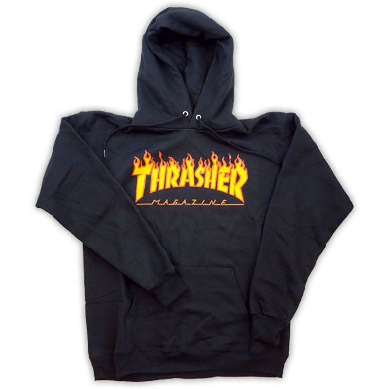 Thrasher Skateboard Magazine FLAME BLACK Hoodies 5150 Skate Shop