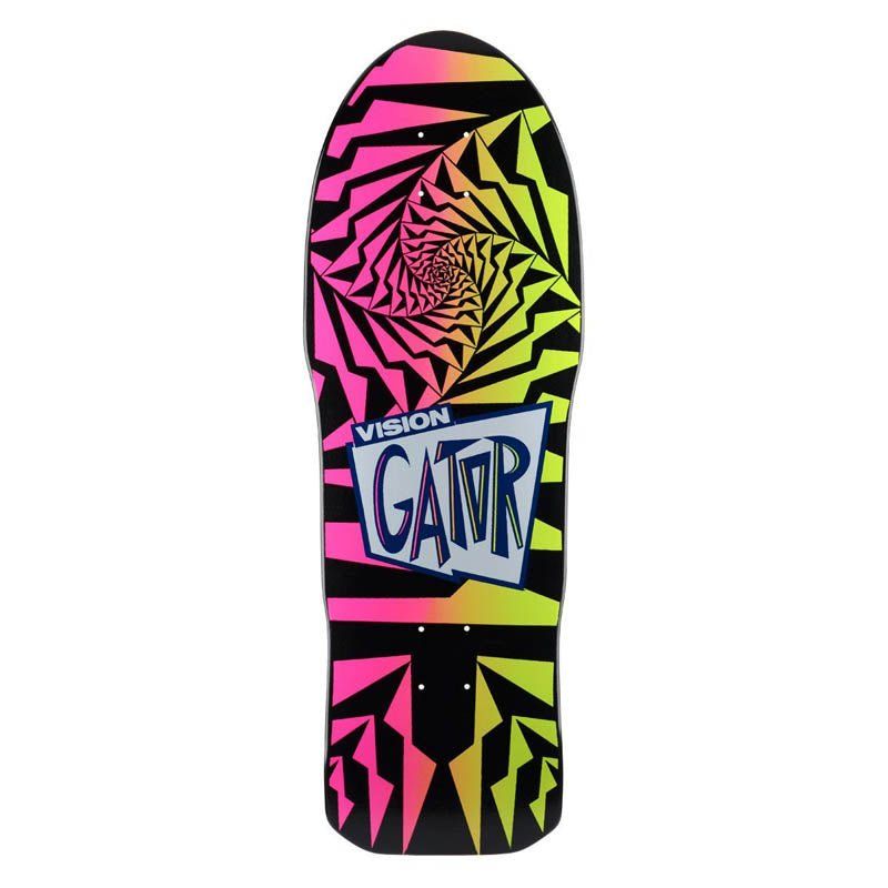 Vision 10.25" x 30.5" Gator II Modern Concave Blk Fade Pink/Yellow Skateboard Deck 5150 Skate Shop