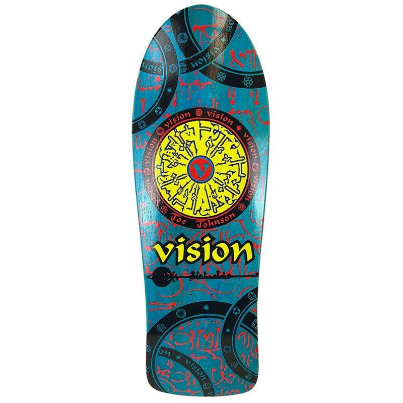 Vision 10.25" x 30.75" Joe Johnson Hieroglyphics (TURQUOISE STAIN) Skateboard Deck 5150 Skate Shop