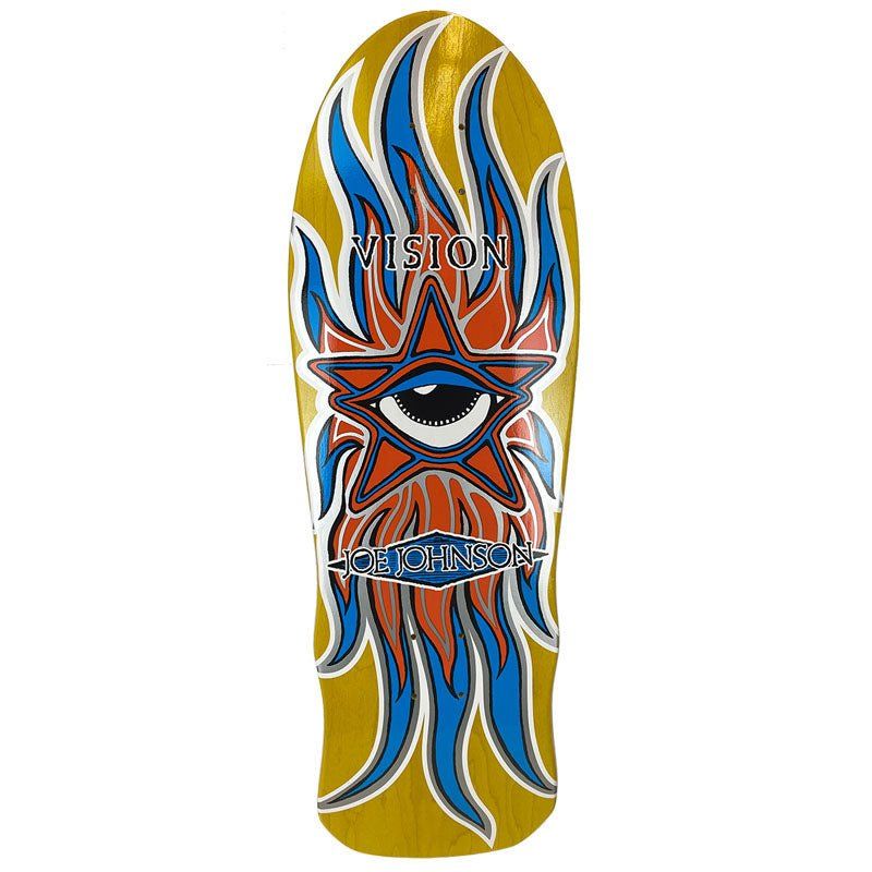 Vision 10.25" x 30" Joe Johnson Star Eye Yellow Stain Skateboard Deck 5150 Skate Shop