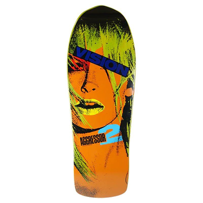 Vision 10" x 30.25" Aggressor 2 Concave (LIME STAIN) Skateboard Deck 5150 Skate Shop