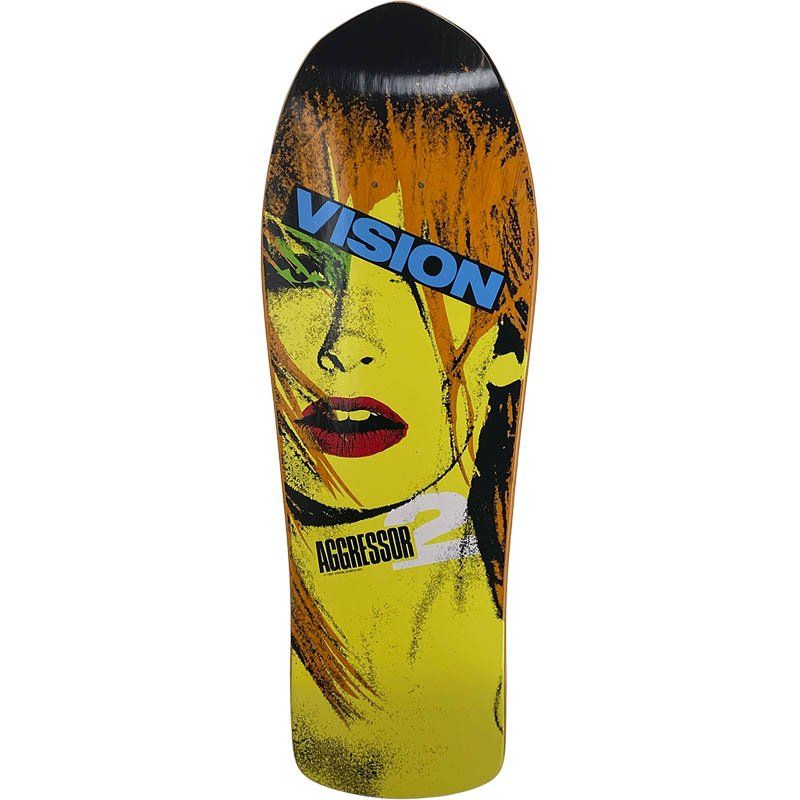 Vision 10" x 30.25" Aggressor 2 Concave (ORANGE STAIN) Skateboard Deck 5150 Skate Shop