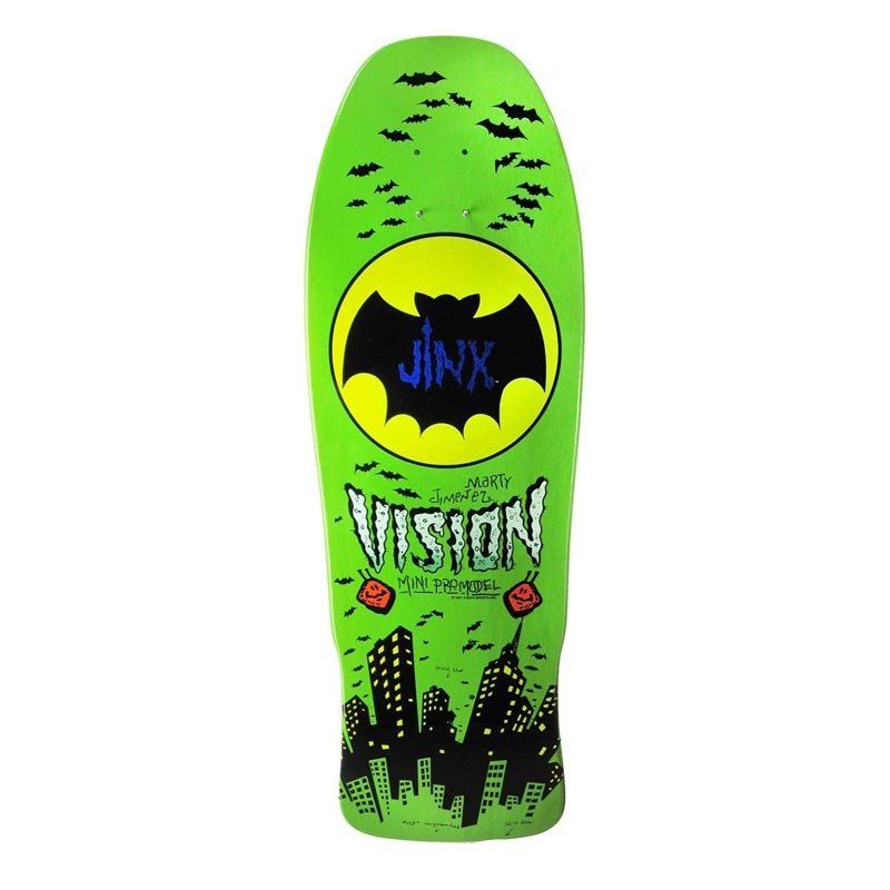 Vision 10"x 30.25" Jinx Mini Pro Model Modern Concave (LIME STAIN) Skateboard Deck 5150 Skate Shop