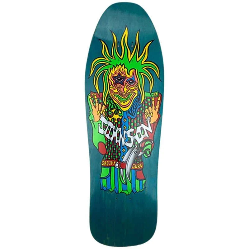 Vision 9.5" x 30.5" Joe Johnson Groovy Guru Reissue (TURQUOISE STAIN) Skateboard Deck 5150 Skate Shop