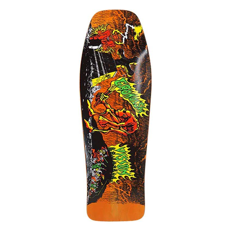 Vision 9.75" x 31.5" Groholski Graveyard Mob Orange Stain Skateboard Deck 5150 Skate Shop