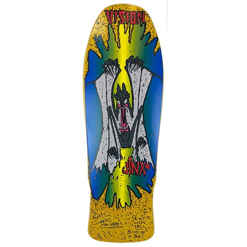 Vision 9.75" x 31" Original Jinx Yellow Stain Skateboard Deck 5150 Skate Shop