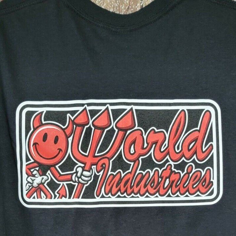 World Industries Double Devil Short Sleeve Black T-Shirts 5150 Skate Shop