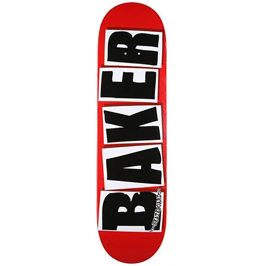 BAKER 8.38"x 32" BRAND LOGO RED/WHITE Skateboard Deck (Mellow Concave)