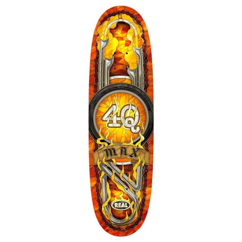 REAL 9.10" MAX 4Q CATHEDRAL SHAPED Skateboard Deck