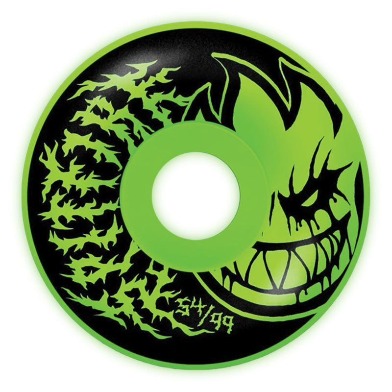 Spitfire 54mm 99a F4 BH RADIAL FULL DEATHMASK II GLOW Skateboard Wheels 4pk