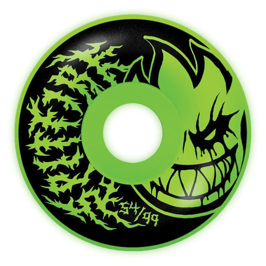 Spitfire 54mm 99a F4 BH RADIAL FULL DEATHMASK II GLOW Skateboard Wheels 4pk