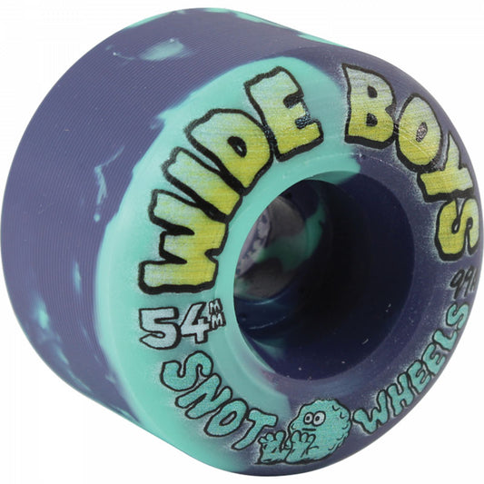 Snot Wheel Co. 54mm 99a WIDE BOYS TEAL/VIOLET SWIRL Skateboard Wheels 4pk