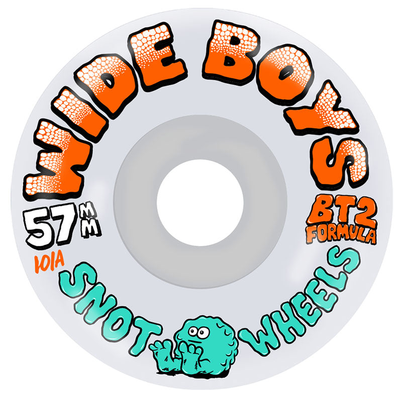 SNOT 57mm 101a WIDE BOYS CLEAR/ORANGE Skateboard Wheels (Set of 4)