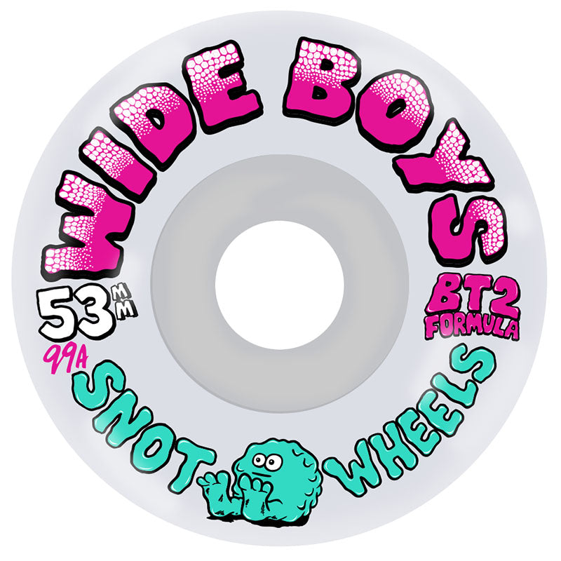 SNOT 53mm 99a WIDE BOYS CLEAR/PINK Skateboard Wheels (Set of 4)