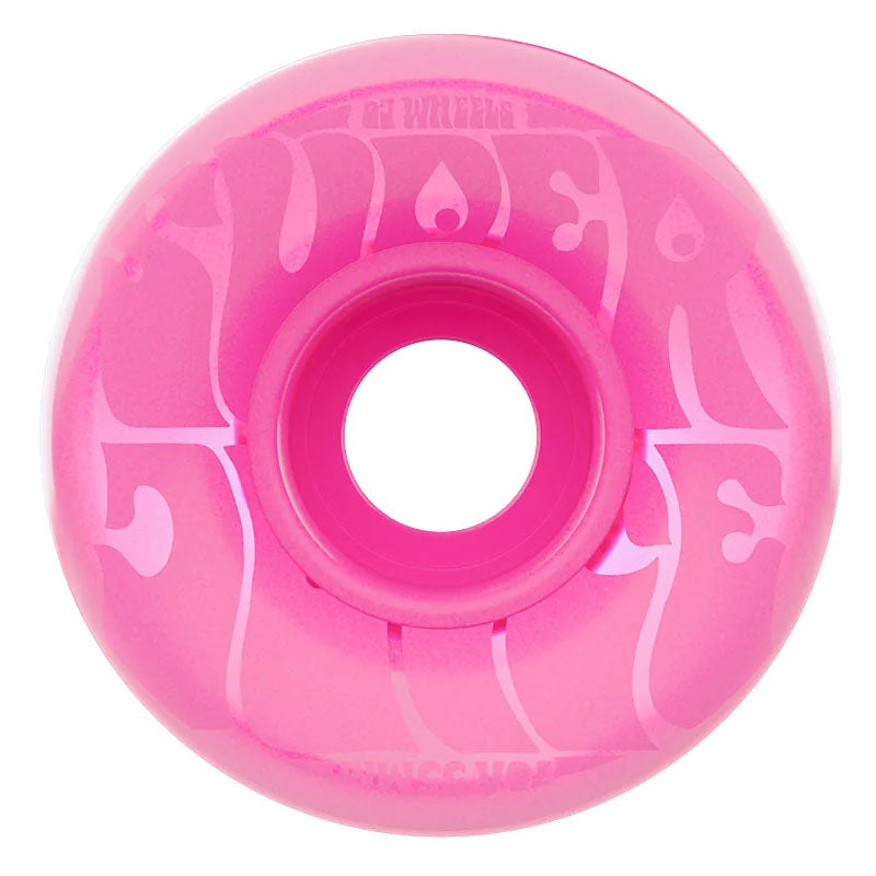 OJ 55mm 78a Bubble Gum Mini Super Juice Transparent Pink Skateboard Wheels 4pk