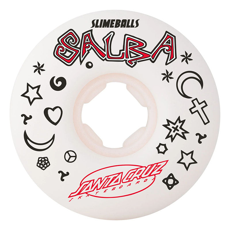 Slime Balls 56mm 99a Salba Witch Doctor Reissue Chubbies White Skateboard Wheels 4pk