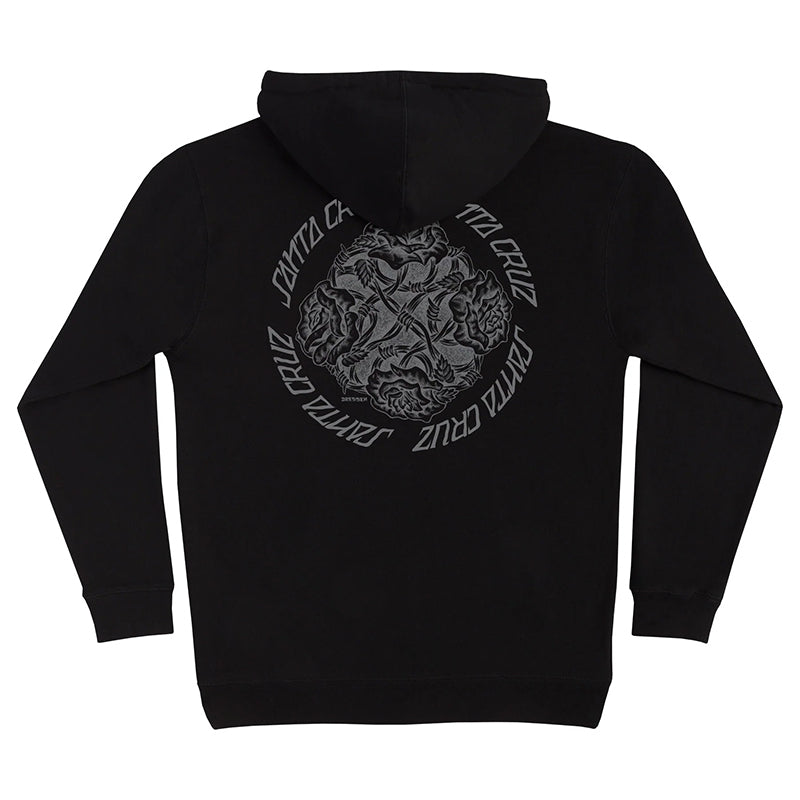Dressen Pen Roses Center P/O Hooded Midweight Sweatshirt Black Mens Hoodies
