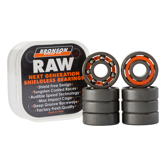 Bronson Speed Co. Raw Skateboard Bearings 8pk
