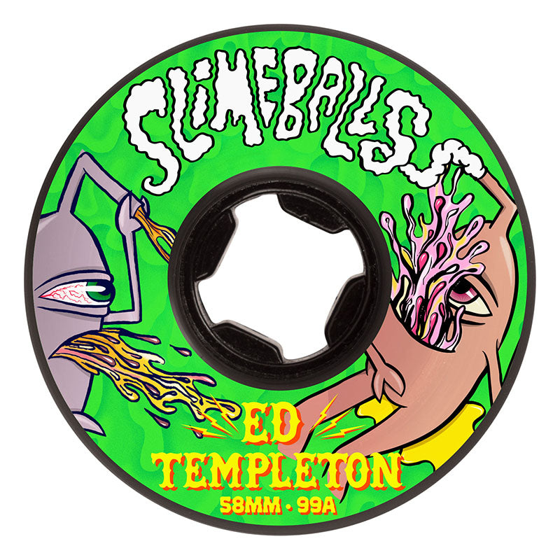 Slime Balls 58mm 99a Ed Templeton Vomits Black Skateboard Wheels 4pk