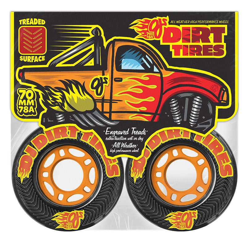 OJ 70mm 78a Dirt Tires Thunder Juice Black Skateboard Wheels 4pk