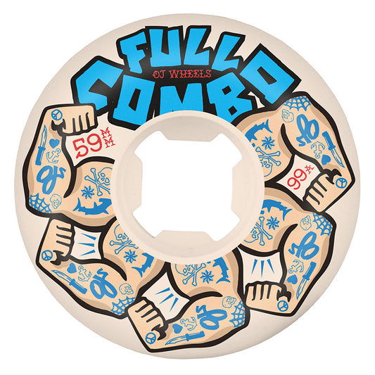 OJ 59mm 99a Team Elite White Full Combo Skateboard Wheels 4pk
