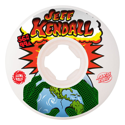 Slime Balls 56mm 99a Kendall End of the World Reissue Chubbies White Skateboard Wheels 4pk