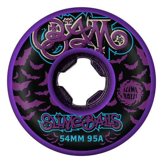 Slime Balls 54mm 95a Bam Margera Guest Purple Hardline Skateboard Wheels 4pk