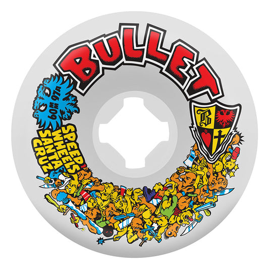 Slime Balls 60mm 97a Bullet Riot Vomits White Skateboard Wheels 4pk