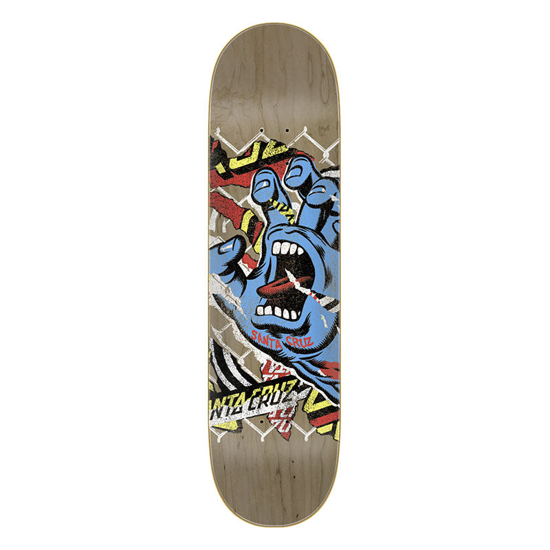 Santa Cruz 8.25" x 31.8" Damaged Hand 7 Ply Birch Skateboard Decks