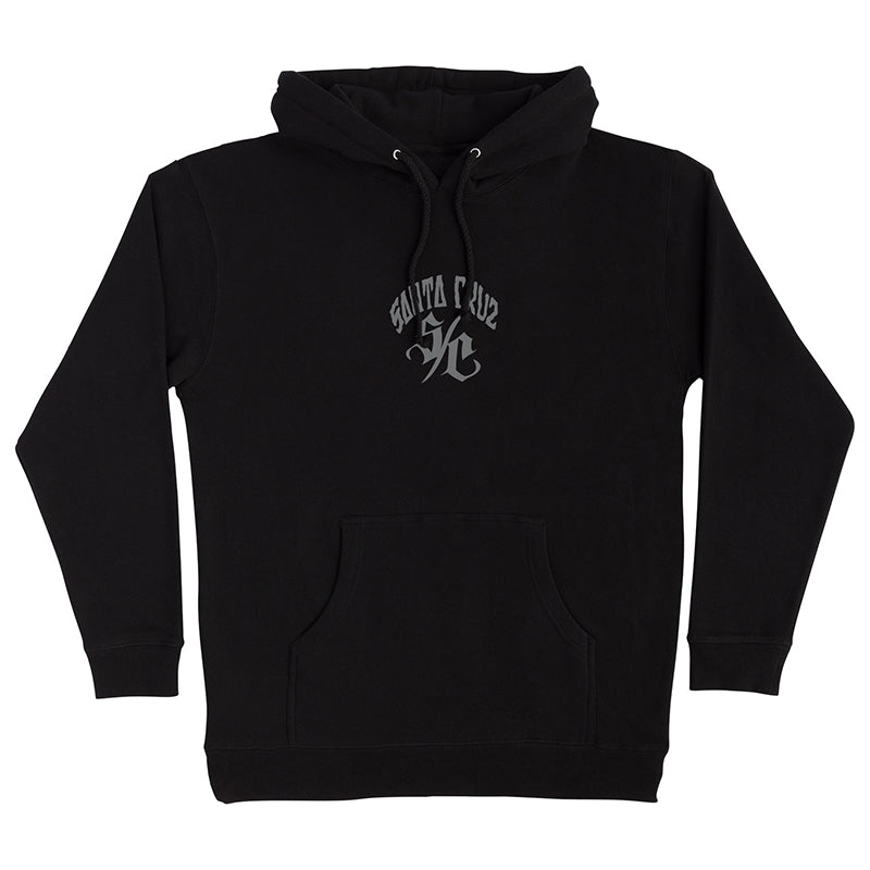 Dressen Pen Roses Center P/O Hooded Midweight Sweatshirt Black Mens Hoodies