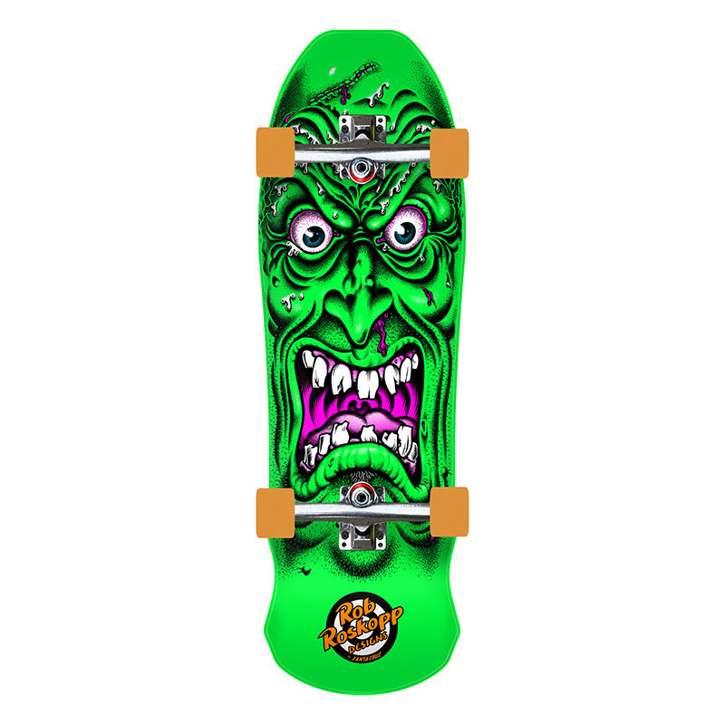 Santa Cruz 9.5" x 31" Roskopp Face Shaped Cruiser Complete Skateboard