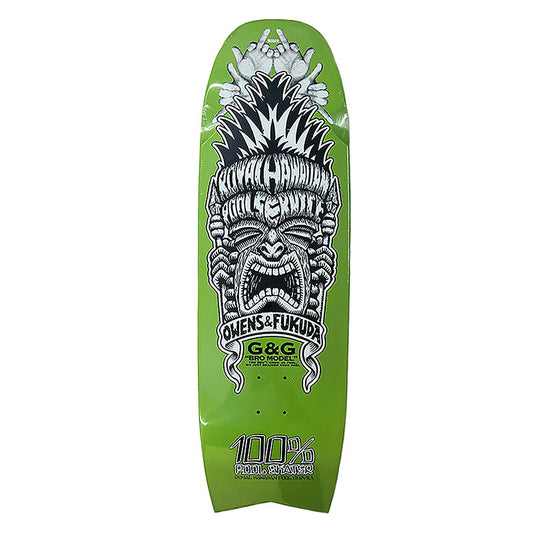 Royal Hawaiian Pool Service 9.5" x 32.25"  BRO MODEL Green Flood Skateboard Deck