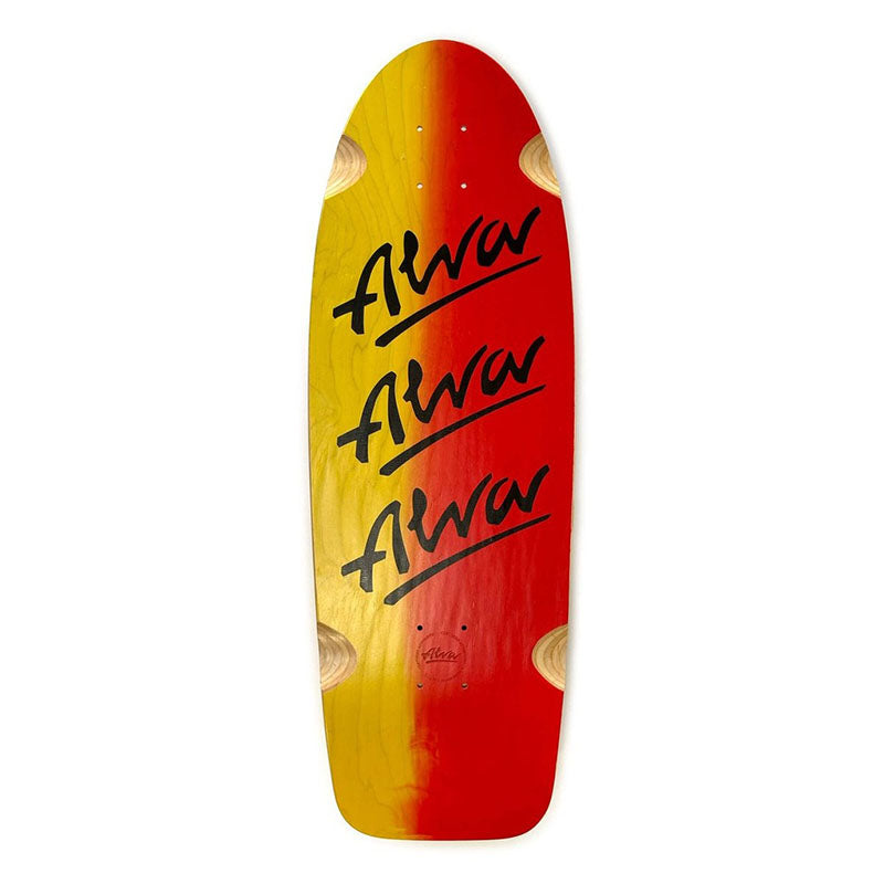 ALVA 10" 30.0" TRI-LOGO Pig Fruit Fade Shaped Wheel Wells Skateboard Deck
