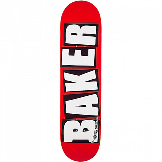 BAKER 8.25"x 31.875" BRAND LOGO RED/WHITE Skateboard Deck (Mellow Concave)