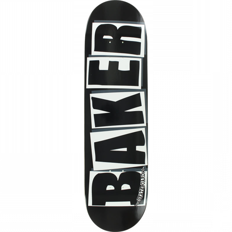 BAKER 8.25"x 31.875" BRAND LOGO BLACK/WHITE Skateboard Deck (Mellow Concave)