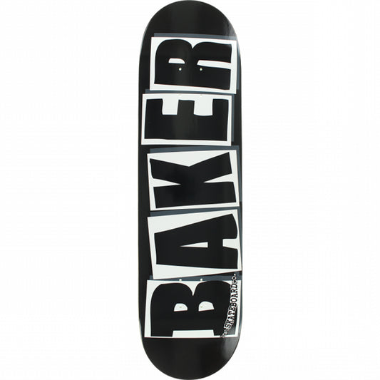 BAKER 8.25"x 31.875" BRAND LOGO BLACK/WHITE Skateboard Deck (Mellow Concave)