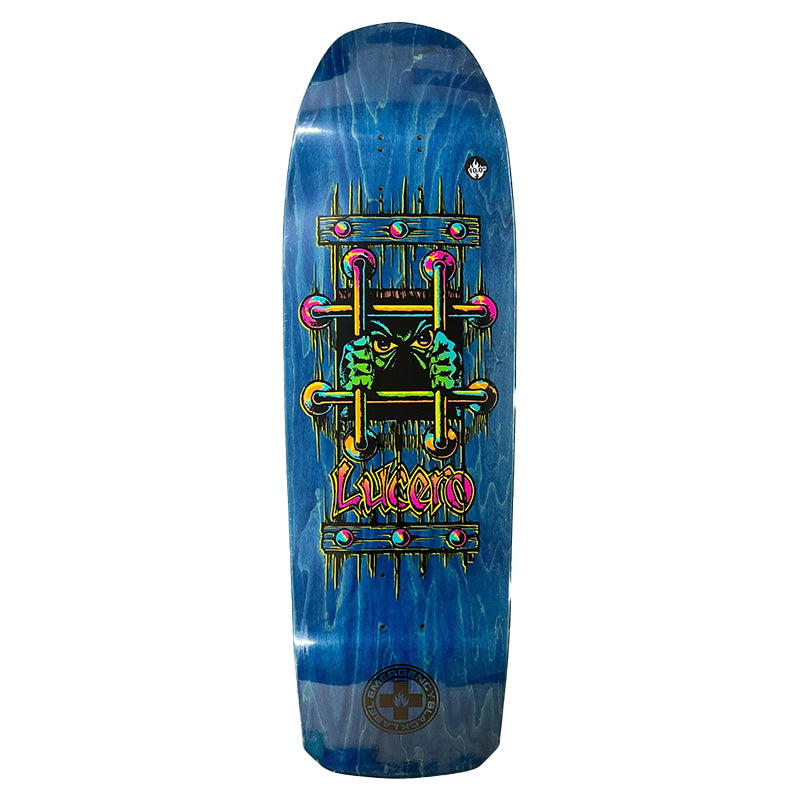 Black Label 10.0" LUCERO OG BARS 10" CROSS Blue Stain Skateboard Deck