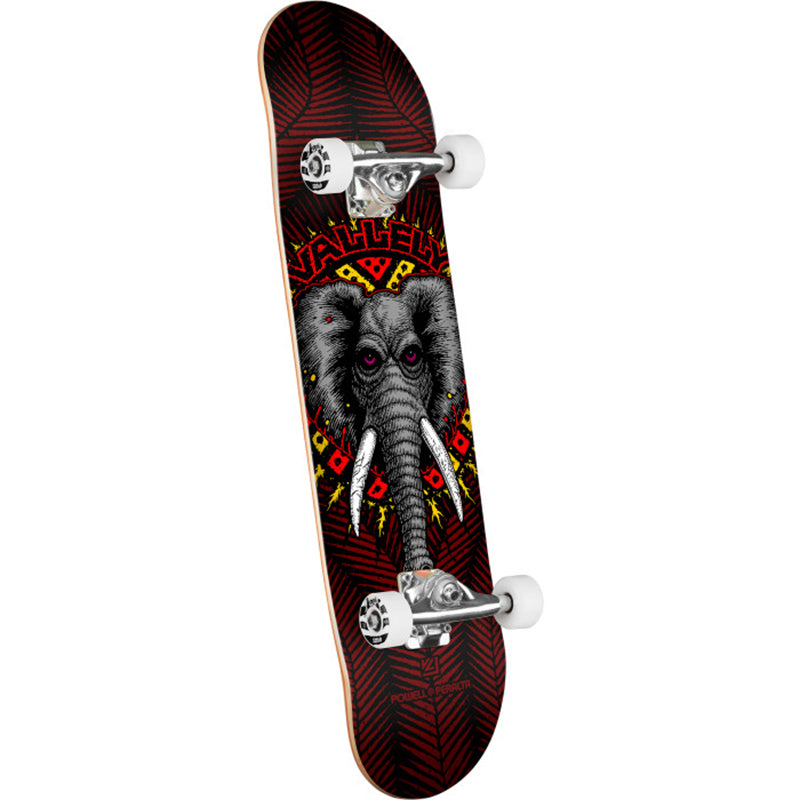 Powell Peralta 8" x 31.45" Mike Vallely Elephant Birch Black/Burgundy Complete Skateboard