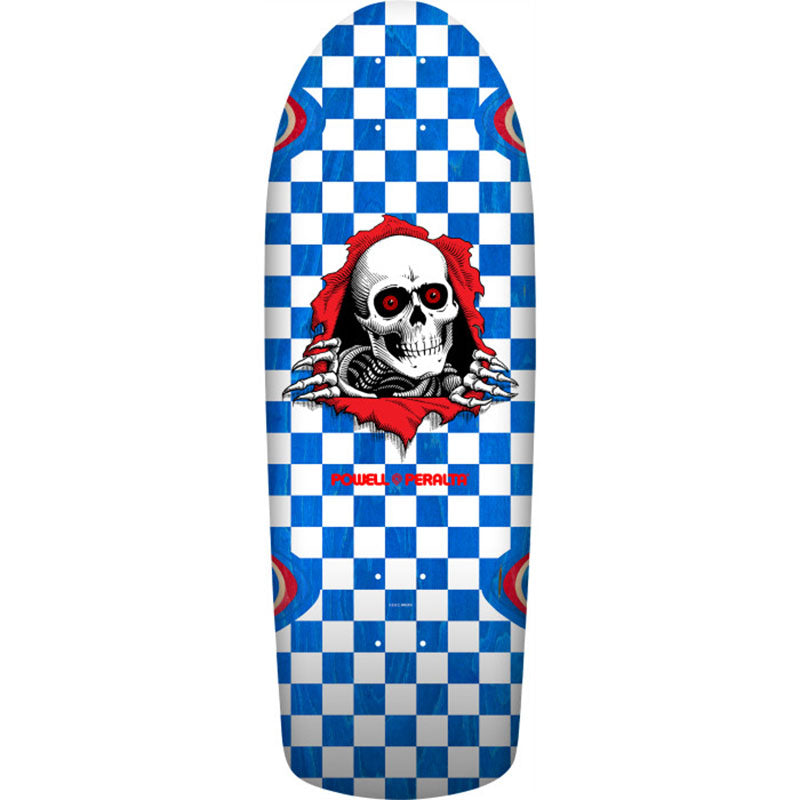 Powell Peralta 10" x 30" OG Ripper Checker Reissue Blue Veneer Skateboard Deck