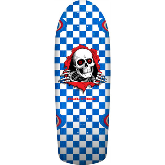 Powell Peralta 10" x 30" OG Ripper Checker Reissue Blue Veneer Skateboard Deck