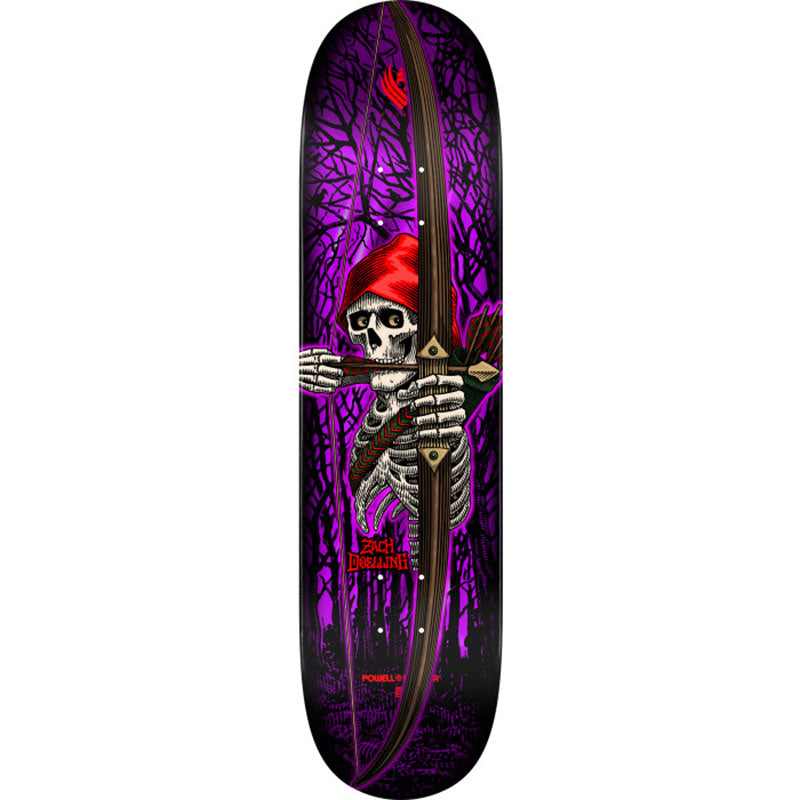 Powell Peralta Pro Zach Doelling Archer FLIGHT® Skateboard Deck Purple - Shape 318 - 8.0" x 31.61"