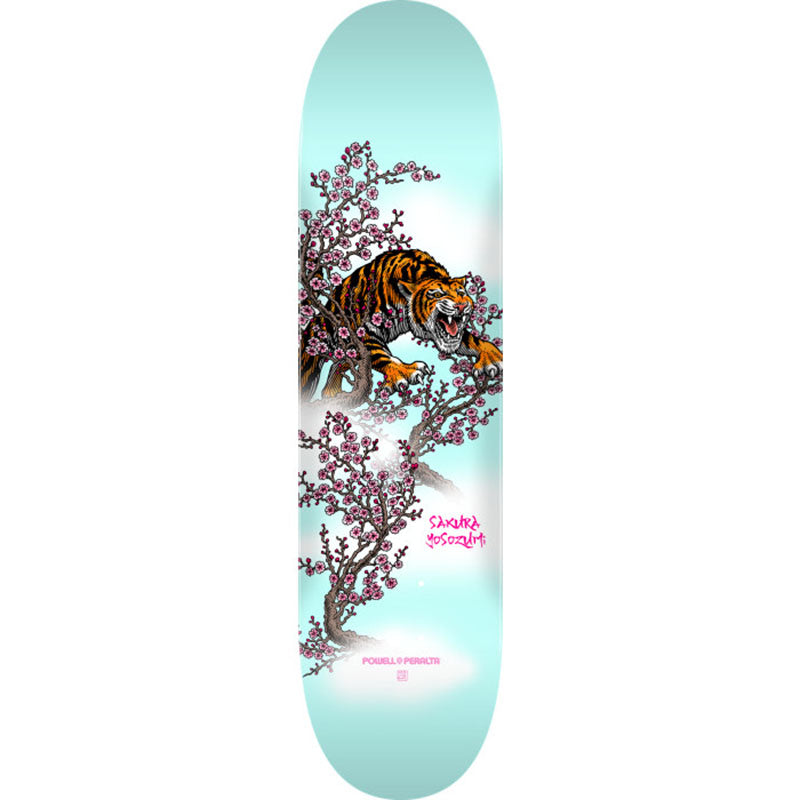 Powell Peralta 8" x 31.45" Yosozumi Tiger Light Blue Shape 242 K20 Skateboard Deck